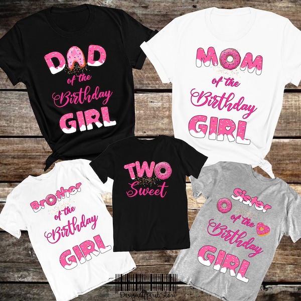 Two Sweet Birthday Family Shirts Donut Birthday Shirts Two Sweet Party Shirts Donut Bday Party Donut Shirt Two Sweet Family Donut Shirts