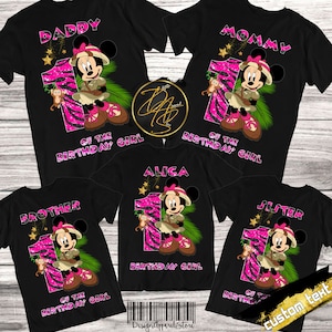Minnie Mouse Safari Birthday Shirt: Family Matching Trip