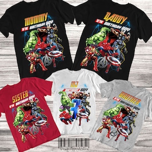 Avengers Birthday Shirt - Avenger's Boy's Birthday Shirt Avengers Superhero Family Shirts Superhero Party Superhero Family Shirts