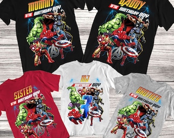 Avengers Birthday Shirt Avenger s Boy s Birthday Shirt Avengers Superhero Family Shirts Superhero Party Superhero Family Shirts Etsy Ireland