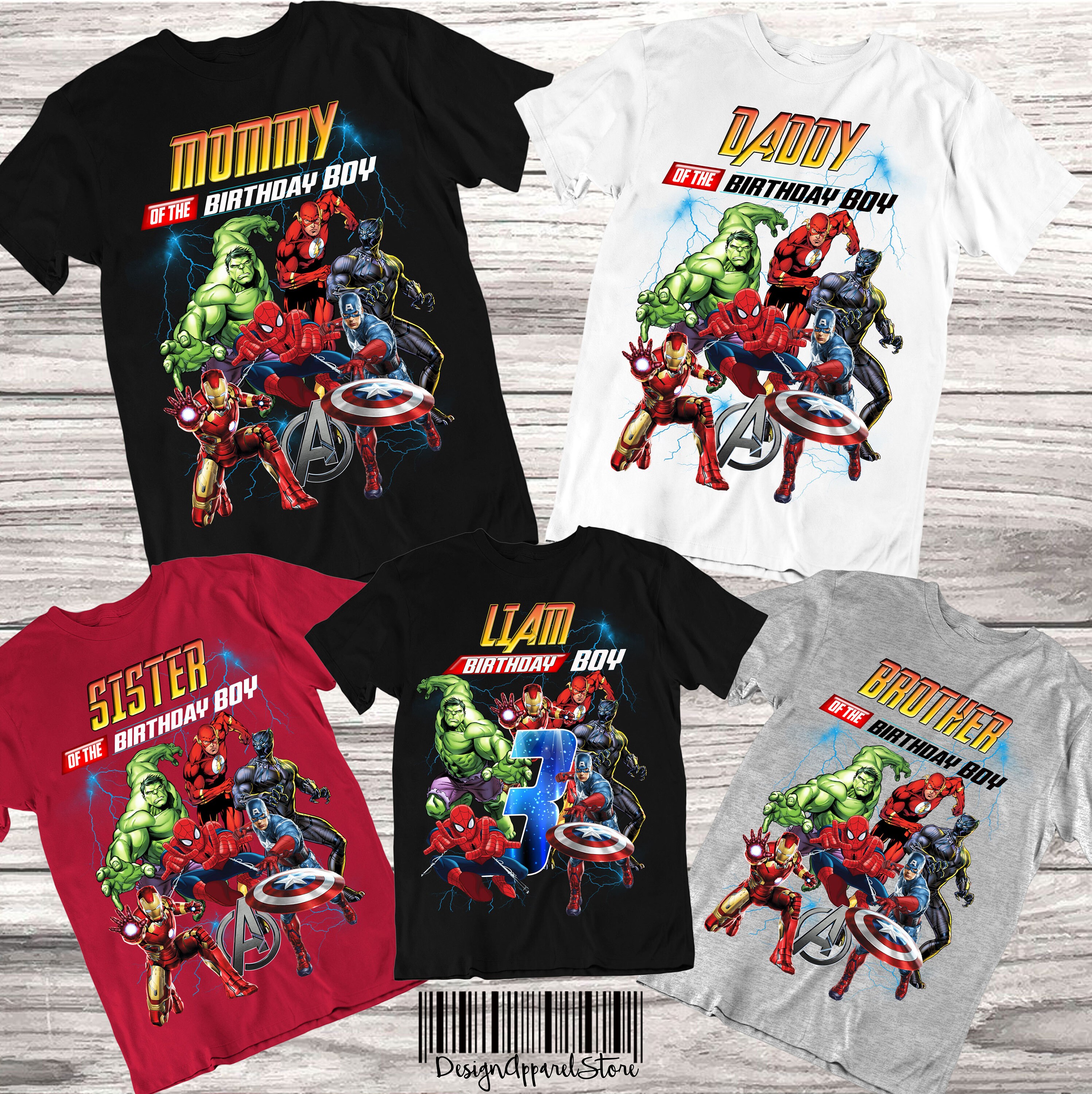 superhero family shirts