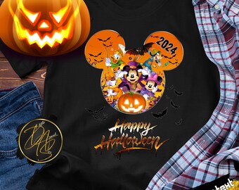 Happy Halloween Mickey and Minnie T-Shirt Trick Or Treat Shirt Happy Halloween Disney Shirt Happy Halloween Family T-Shirt