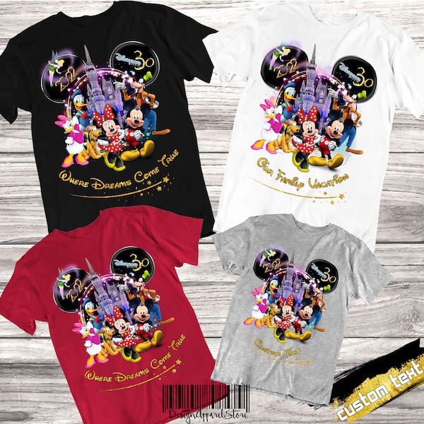Minnie Mouse Family Vacation Shirts Disneyland Paris 30th Anniversary Disneyland Paris Mickey and Minnie Mouse Shirts Custom tee
