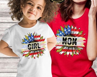 Sunflower America Flag Shirt: 4th of July Patriotic USA Tee