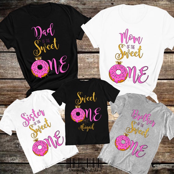Family Donut B-Day Mom Of The Birthday Girl Party Tee Family Donut B-Day Mom Of The Birthday Girl Party Tee