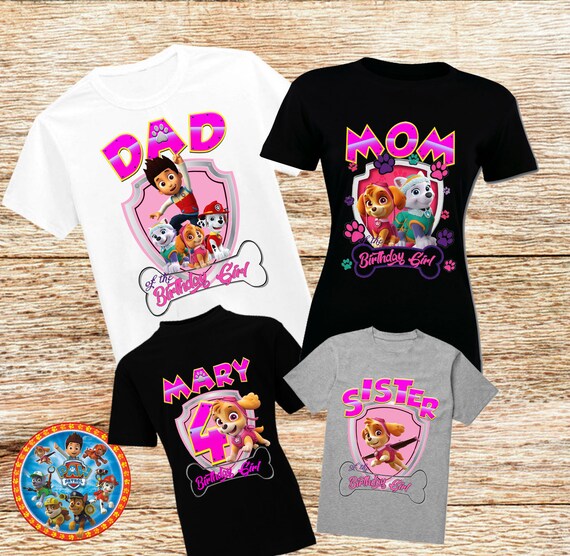 paw patrol birthday shirt for girl