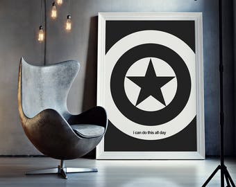 Captain America Minimalist Movie Poster Art (Digital Download)