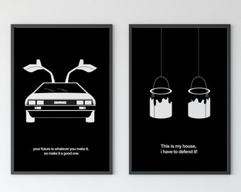 Home Alone & Back to the Future Inspired - Minimal Movie Poster - Movie Print - Film Poster