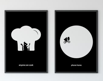 Ratatouille & ET Inspired - Minimal Movie Poster - Movie Print - Film Poster