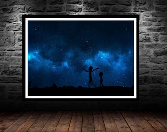 rick and morty, rick morty, rick and morty poster, rick and morty art, nerd decor, geeky gift, geek wall art, rick and morty card, canvas, 3