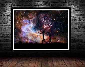 rick and morty, rick morty, rick and morty poster, rick and morty art, nerd decor, geeky gift, geek wall art, rick and morty card, canvas, 1