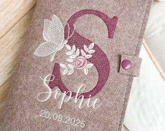 Felt examination booklet cover / baby booklet cover / baby gift / birth gift / birth present