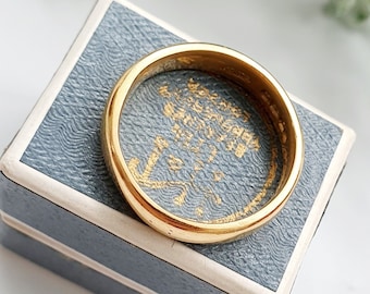 Vintage 22ct Gold D-Shaped 4mm Band Ring. Size O (EU 56) Free Resizing. Heavy 6.5g. Vintage Jewellery / Jewelery. Wedding Band
