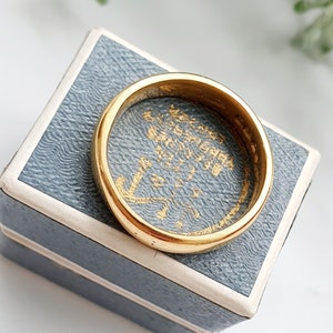 Vintage 925 Gold-Ring in D-Form mit 4 mm Band. Größe O (EU 56) Kostenlose Anpassung. Schwere 6,5g. Vintage Schmuck / Schmuck. Ehering