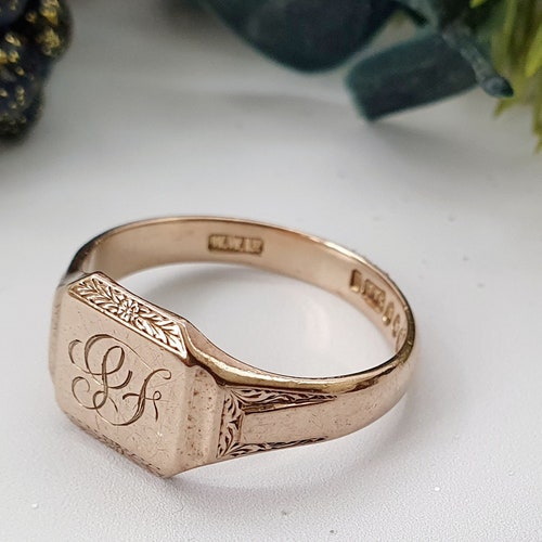 Vintage 9ct Gold Ring. Size W EU 63. Free Resizing. Etsy