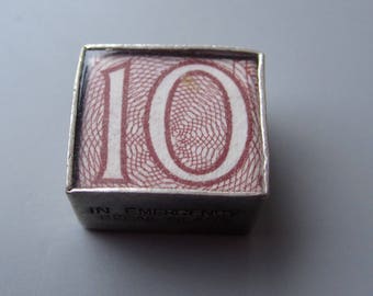 Silver Ten Pound Note in Case. Vintage Charms. Silver Charms. Break Glass in Emergency. Collectables