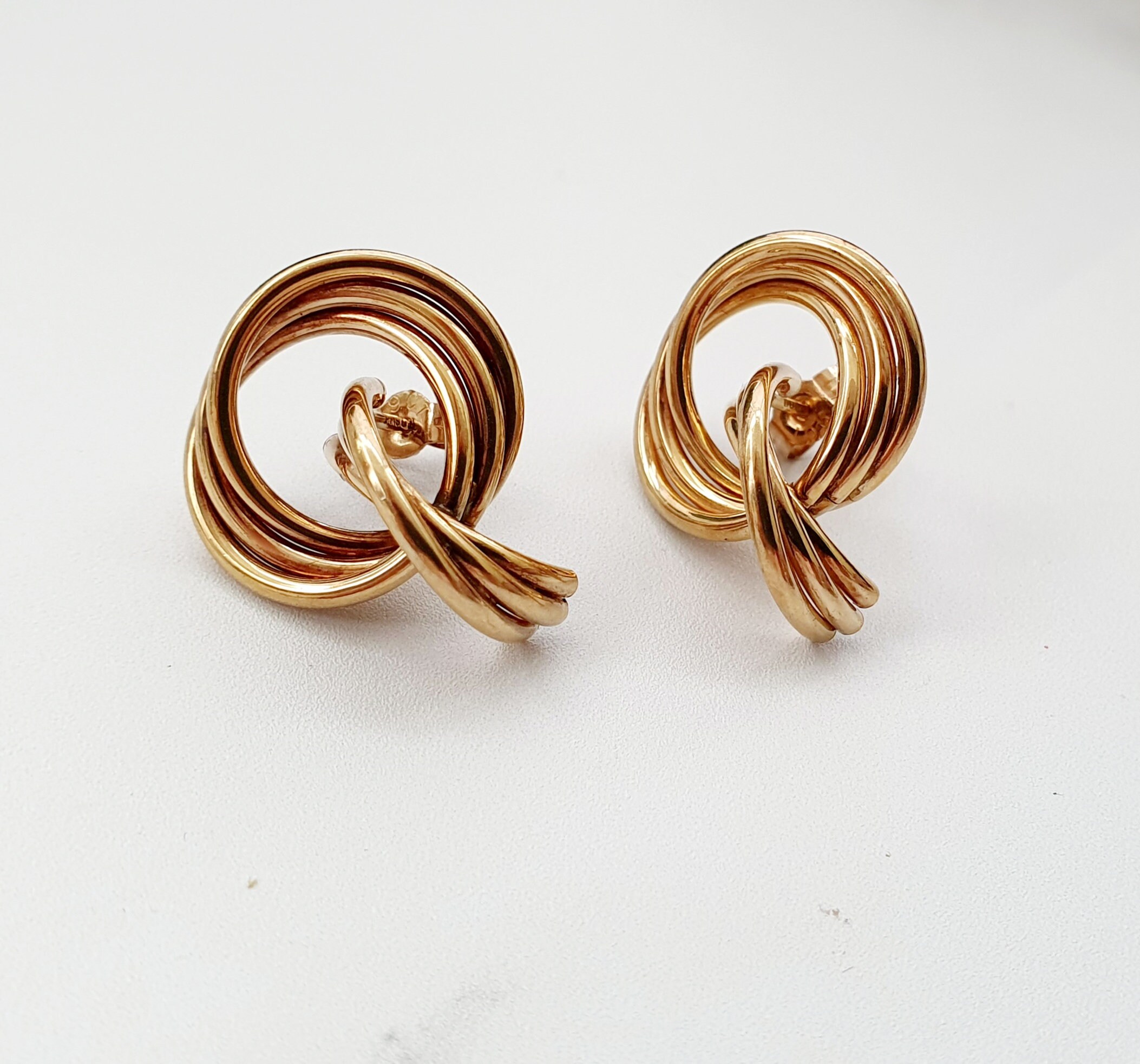 Vintage 9ct Gold Hoop Stud Earrings. Vintage Jewellery / Etsy UK