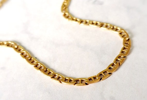 Vintage 9ct Gold Mariner link Bracelet. Solid gol… - image 3