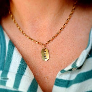 Vintage 9ct Gold Ingot Dog Tag Pendant / Charm. Hallmarked. 1980&#39;s. Vintage Jewellery / Jewelry.