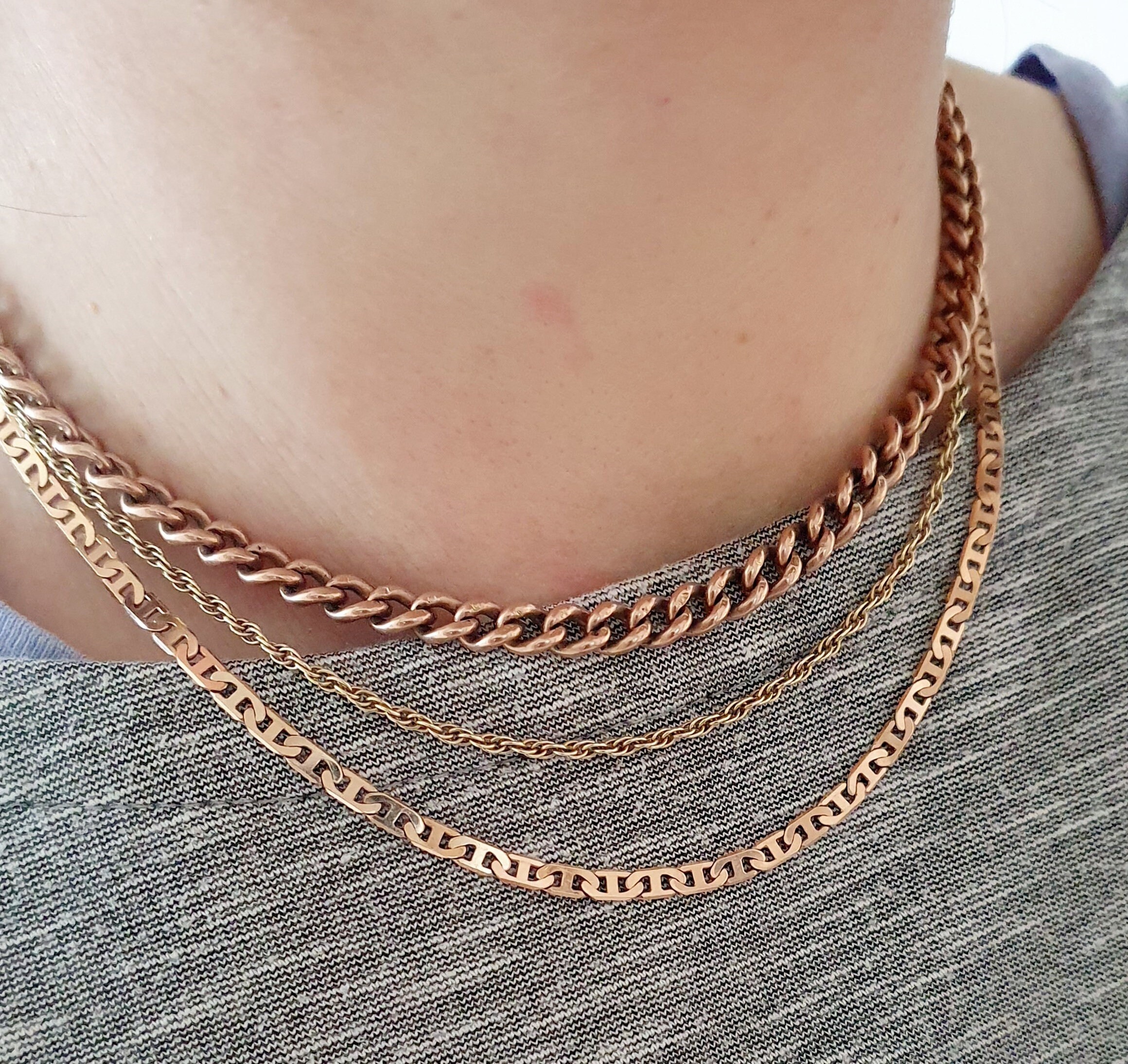 Vintage 9ct Rose Gold Mariner Anchor 