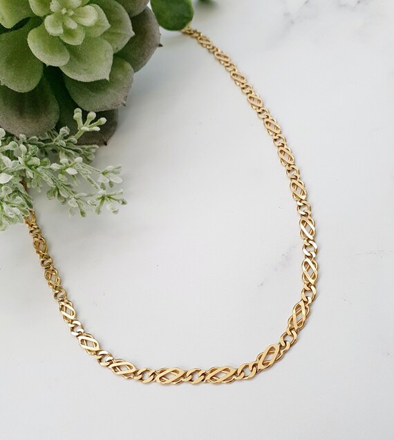 Vintage 9ct Gold Fancy Necklace Chain.18" length.