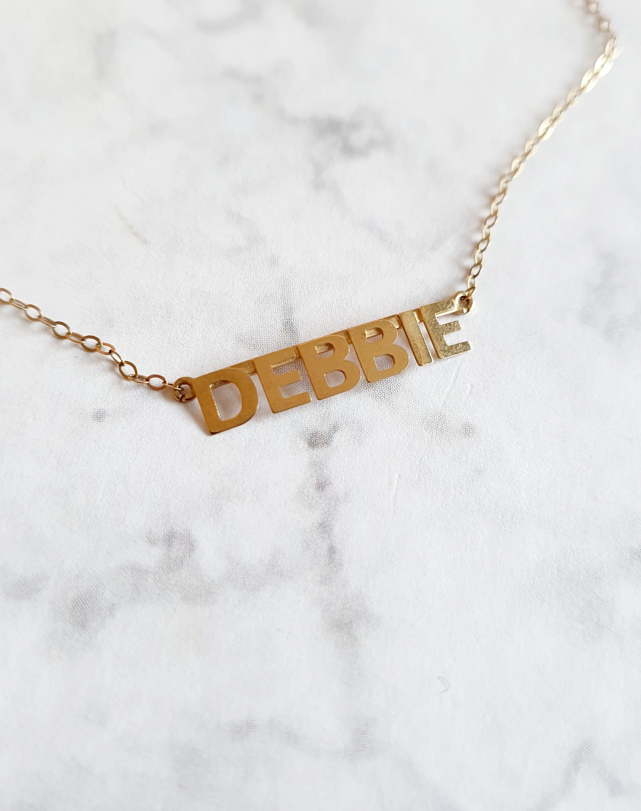 Vintage 9ct Gold DEBBIE Name Necklace 