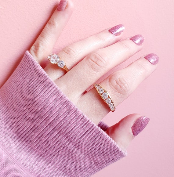 Cubic zirconia trilogy ring discount