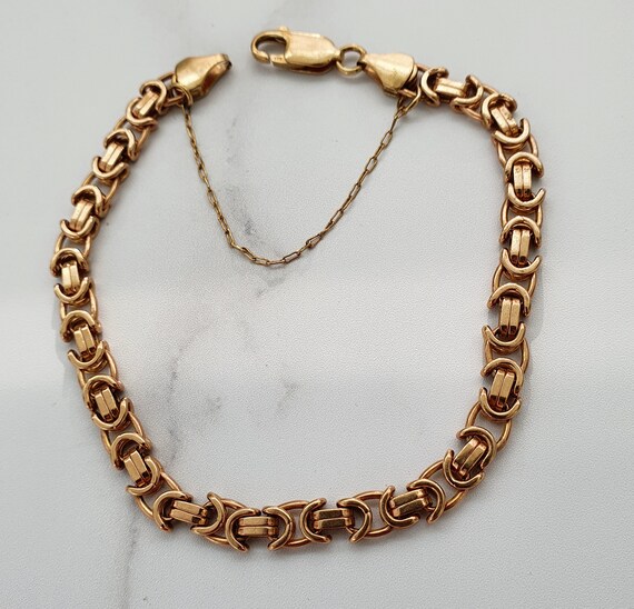 Vintage 9ct Gold Byzantine Bracelet 