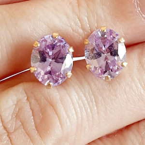 Eternity 9ct Gold February Amethyst Stud Earrings Eternity 9ct Gold February Amethyst Stud Earrings