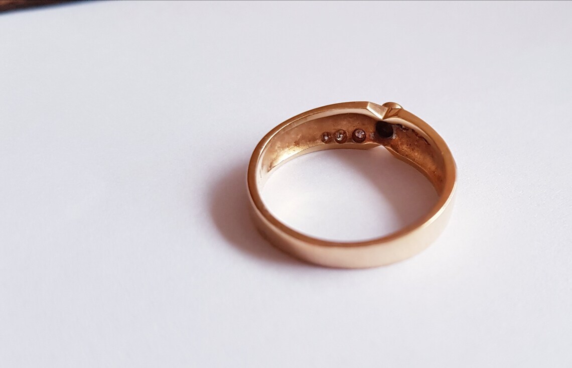 Vintage 9ct Gold & Diamond Ring. Size L EU 53 Free Resizing. Etsy