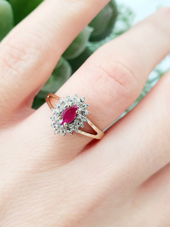 9ct gold ruby and diamond best sale ring