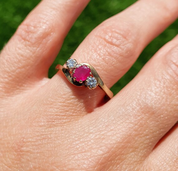 9ct gold ruby and diamond best sale ring