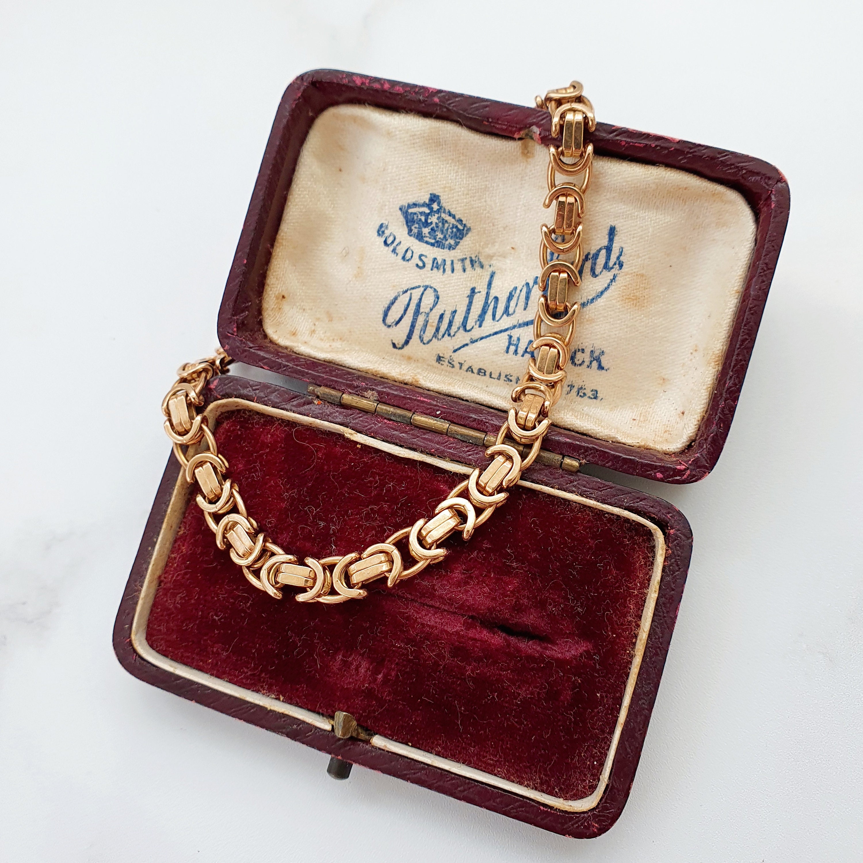 Vintage 9ct Gold Byzantine Bracelet 