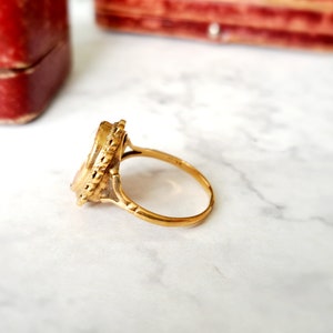 Vintage 9ct Gold & Cameo Ring. Hallmarked 1980. Size M EU 54 Free Resizing. Engagement Ring. image 2