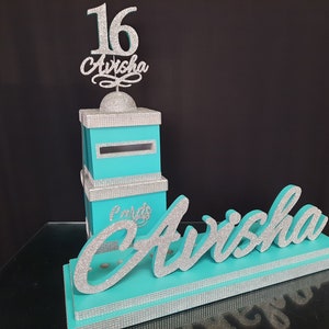 SET Sweet 16 Candelabro de espuma y caja de cartón, candelabro de colores turquesa para quinceañera, Bar y Bat Mitzvah rosa, centro de mesa con iluminación de velas