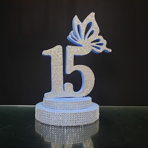Butterfly centerpieces for table, light blue quinceanera Butterfly, light blue sweet16 table centerpieces butterfly , Central decor