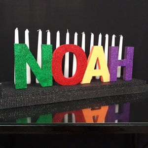 Candelabra sweet16 Bar  Bat Mitzvah multi-colored,styrofoam name girl boy candle,Quinceanera & Mitzvah candle lighting Centerpiece,Sweet 16