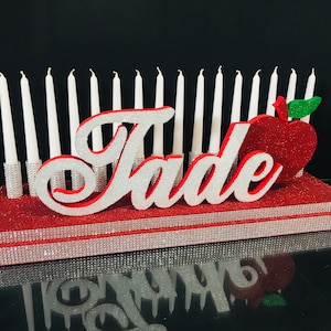 Sweet16 Candelabra New York grosse pomme, Quinceanera & Mitzvah Candle Lighting Centerpiece, 3Dname styrofoam, lettres en mousse, décoration de douche de bébé