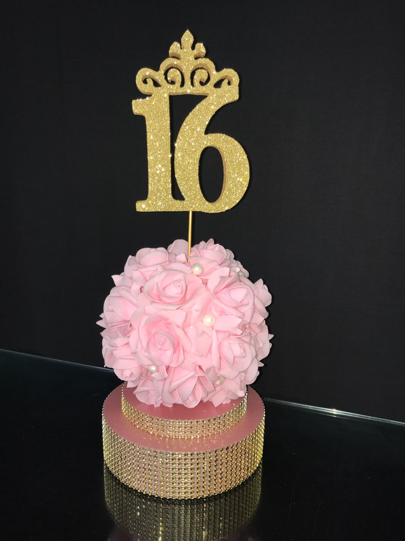 Centerpiece Ball of Roses on Stand Sweet 16central Etsy