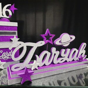 SET espacio Candelabra espuma y Cardbox Stars Sweet 16, tema espacial estrella Candelabra Quinceanera, Bar & Bat Mitzvah, Candle LightingCenterpiece