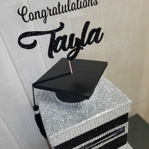 Felicitaciones graduado 2024 cardbox, Caja de tarjetas de graduación, Cardbox negro Graduación, tarjetas 2024