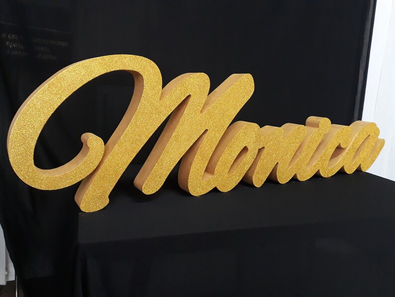 Big Silver 3D Sign 12 Styrofoam Custom Name Monica - Etsy