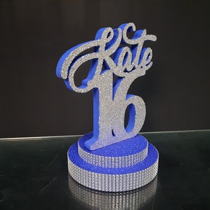 Sweet 16 name centerpieces for table, quinceanera name table centerpieces, Central decor name, foam centerpiee number, 16 table