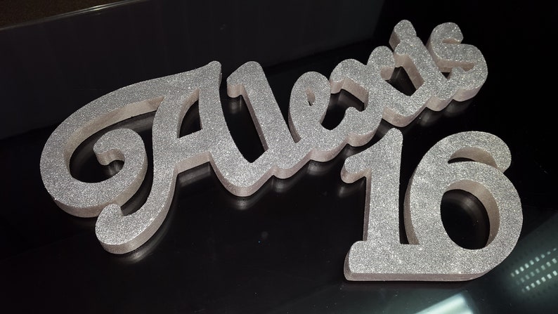 custom name silver glitter styrofoam letters 3d silver etsy
