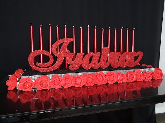 Quinceanera /& Mitzvah Candle Lighting Centerpiece,Custom 3D name styrofoam,foam letters sweet 15 Gatsby theme Big Candelabra Sweet 16