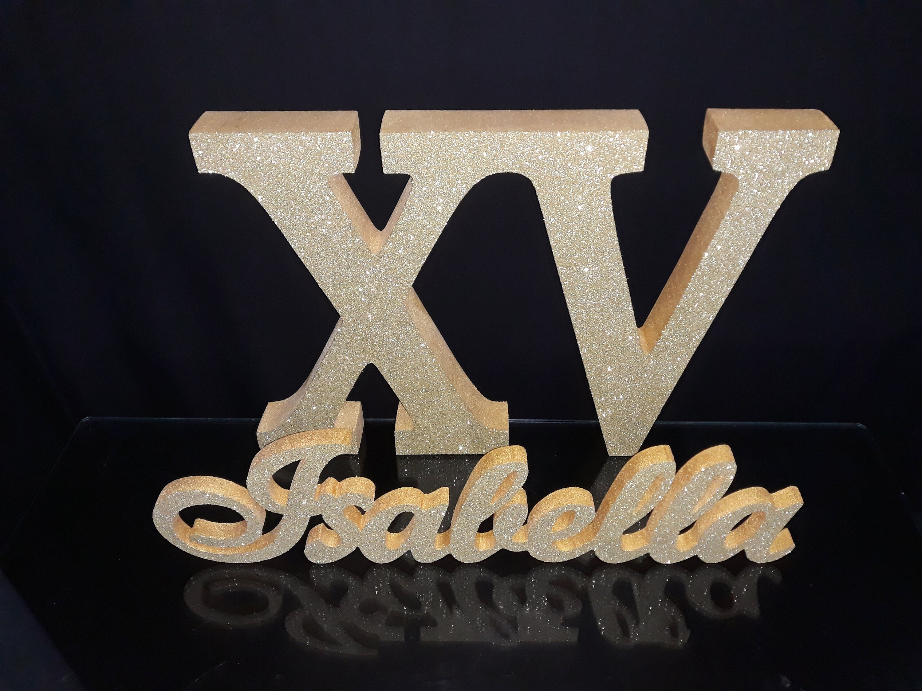 Set for Quinceanera Number 15 Roman and 3D Namesign 12 Etsy