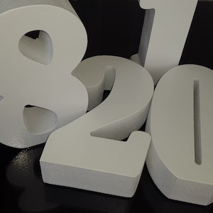 Styrofoam letters 3D 8", Styrofoam numbers 8 inches,Large free standing letters,baby shower decor,Party decor, white block number and leterr