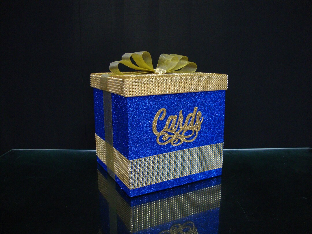 Royal Blue Square Card Box Sweet 16, Card Box Wedding, Mitzvah,quince