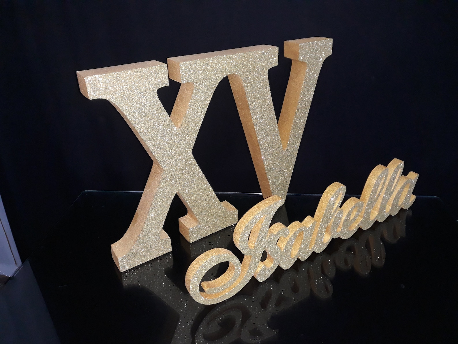 Set for Quinceanera Number 15 Roman and 3D Namesign 12 Etsy