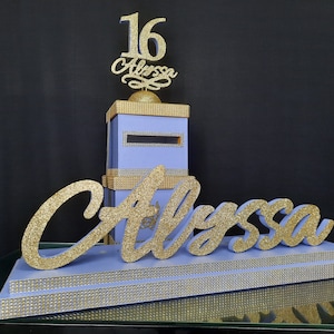 SET Sweet16 Kandelaber Schaumstoff und Karton, Kandelaber Quinceanera und Karten, Bar & Bat Mitzvah Kerzenbeleuchtung, Lavendelfarbfoto